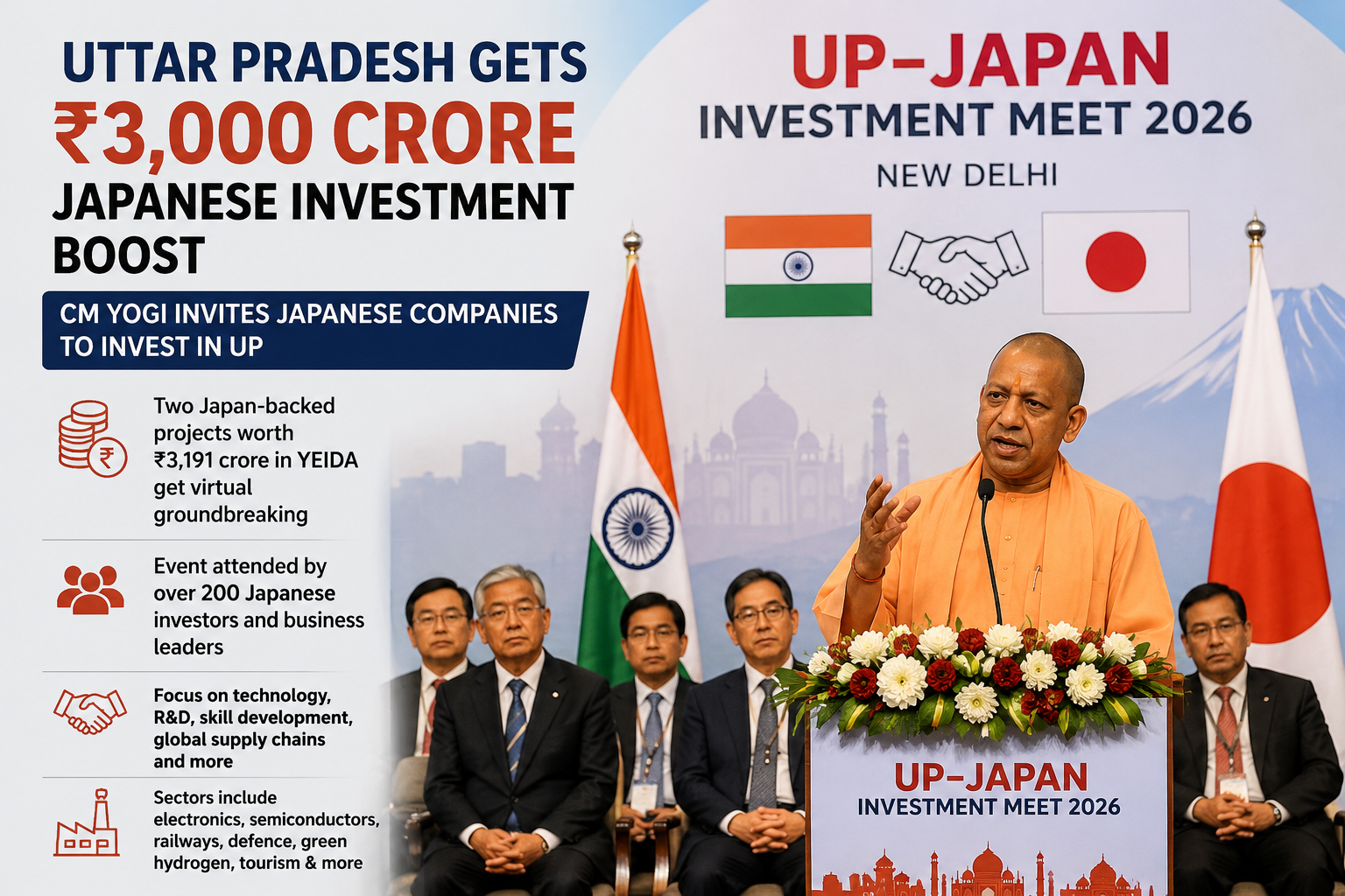 Japan Announces ₹3,000 Crore Investment Boost for Uttar Pradesh