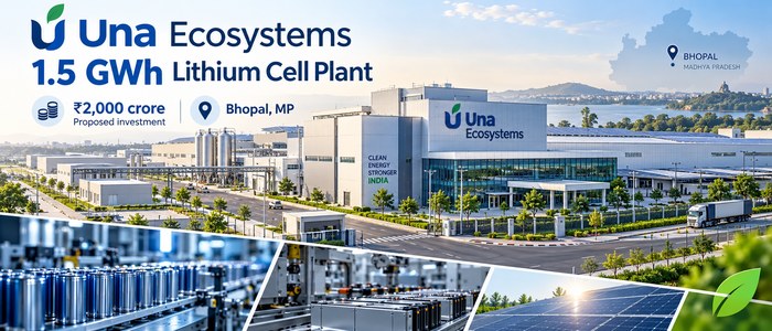 Una Ecosystems Proposes ₹2,000 Crore Investment for 1.5 GWh Lithium-Ion Cell Manufacturing Plant in Bhopal